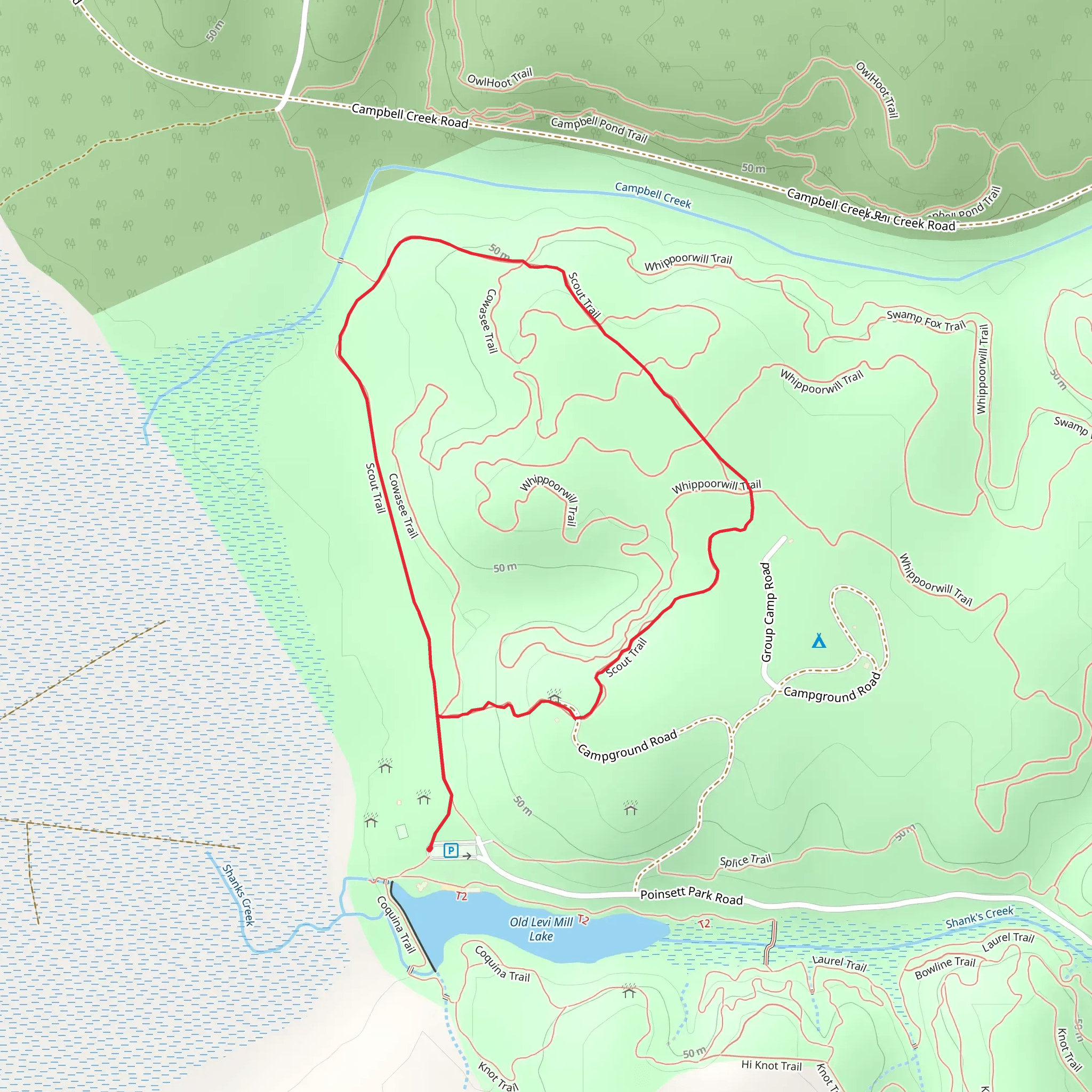 Palmetto - Wateree Passage and Scout Loop Trail mobile static map