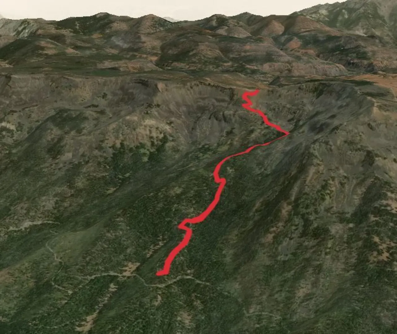 An image depicting the trail Showshoe Ridge Trail and its surrounding area.