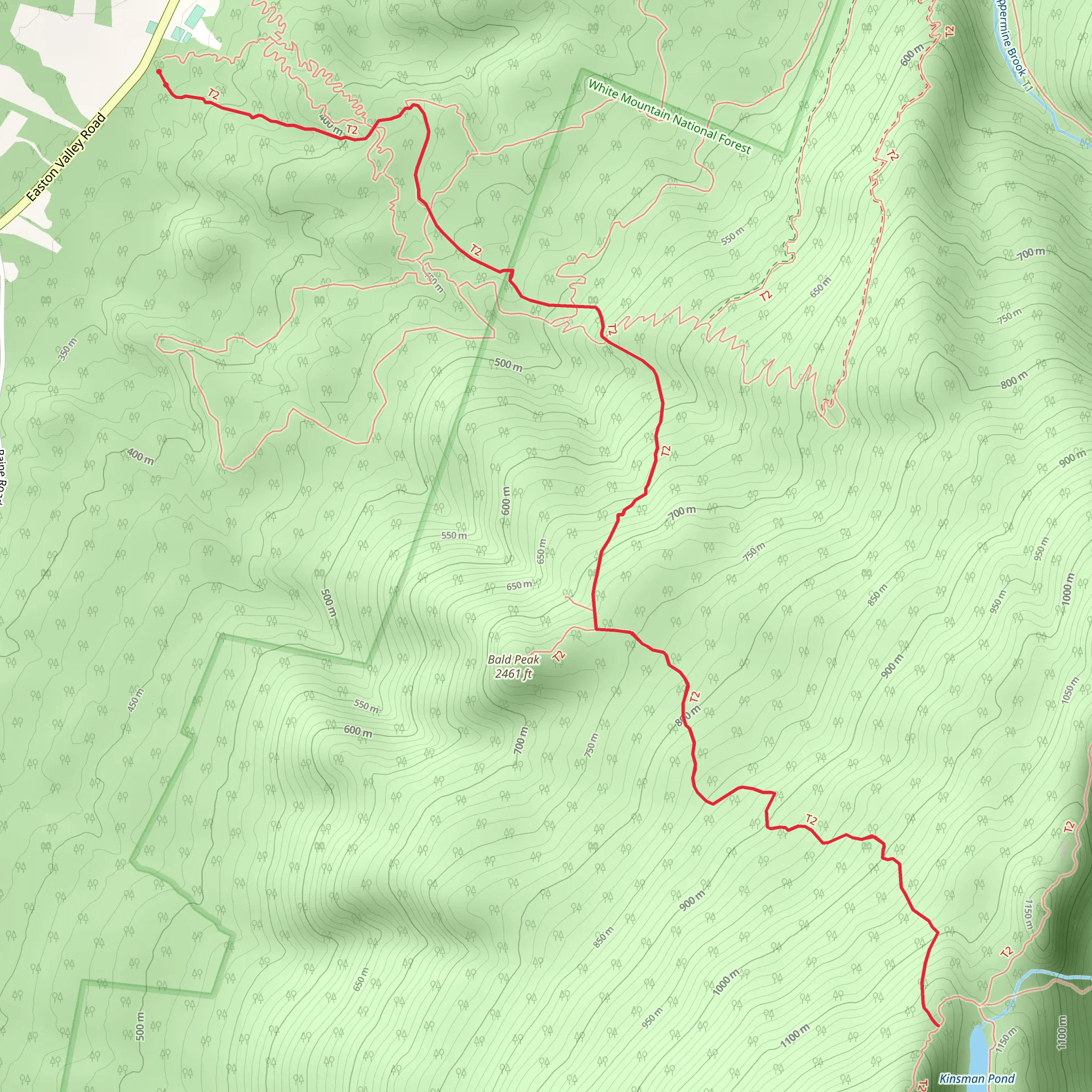 Mount Kinsman Trail mobile static map