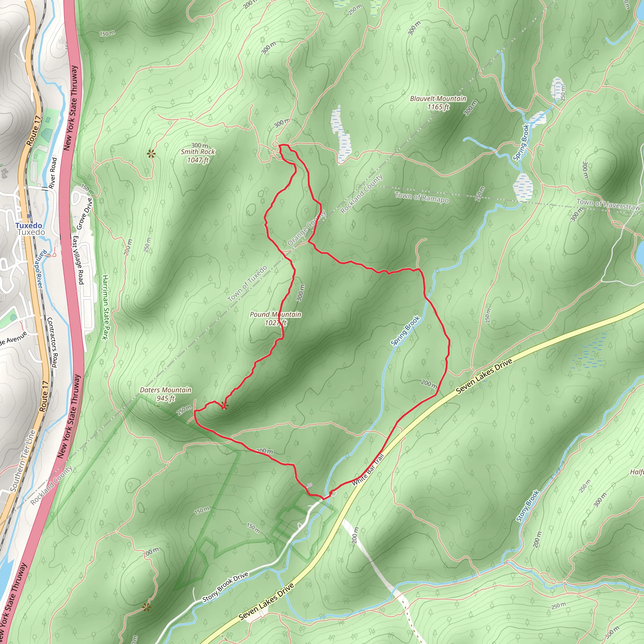 Pound Mountain Loop via White Bar Trail mobile static map