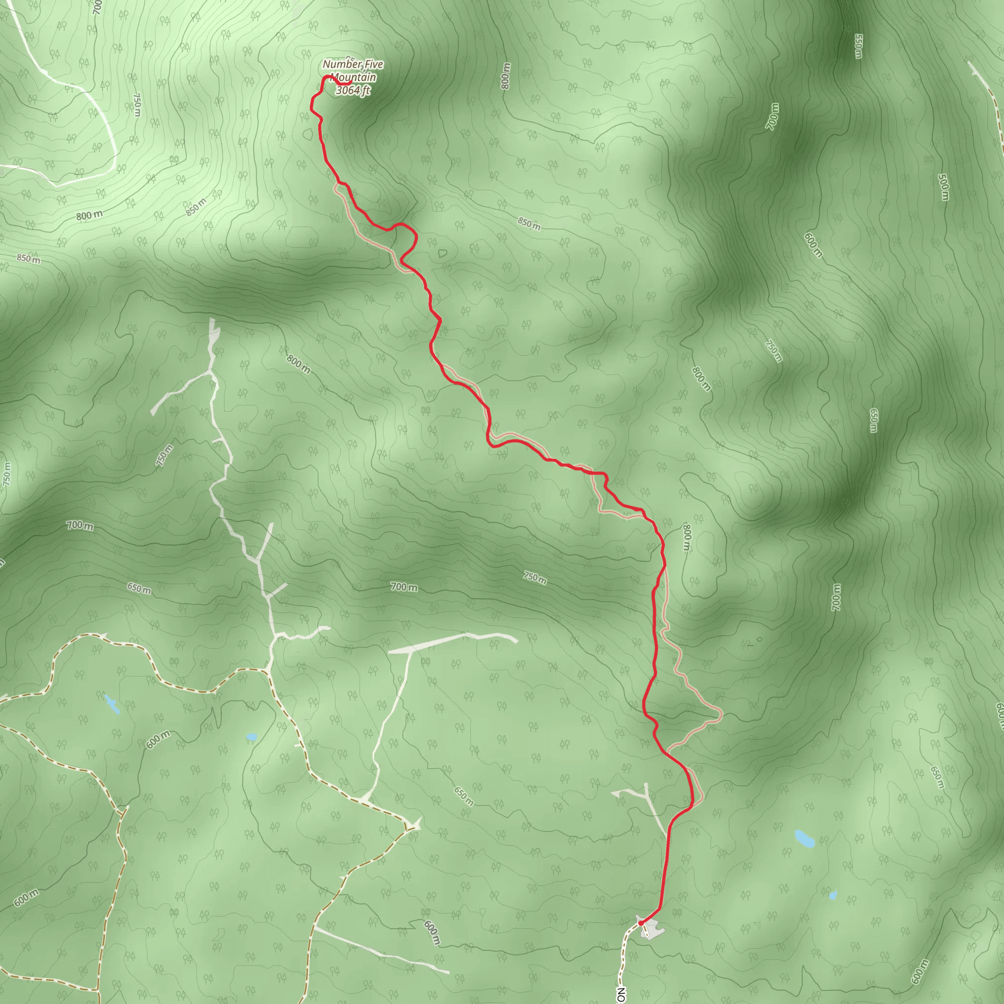 Number Five Mountain Trail mobile static map