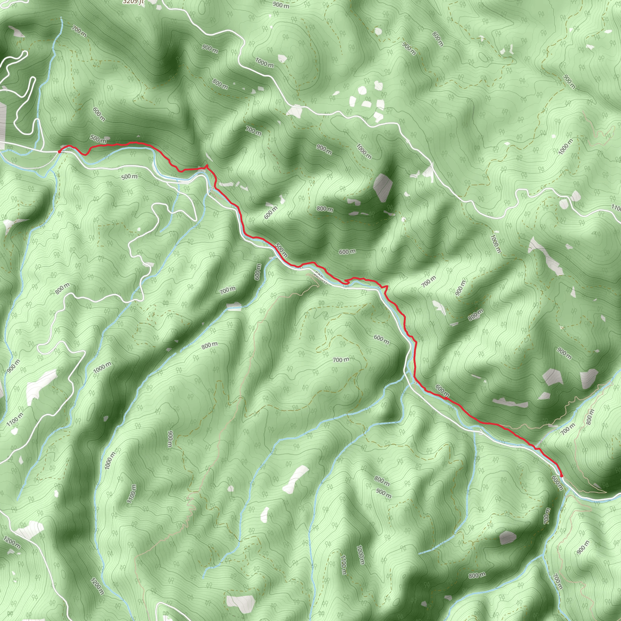 Brice Creek Trail mobile static map