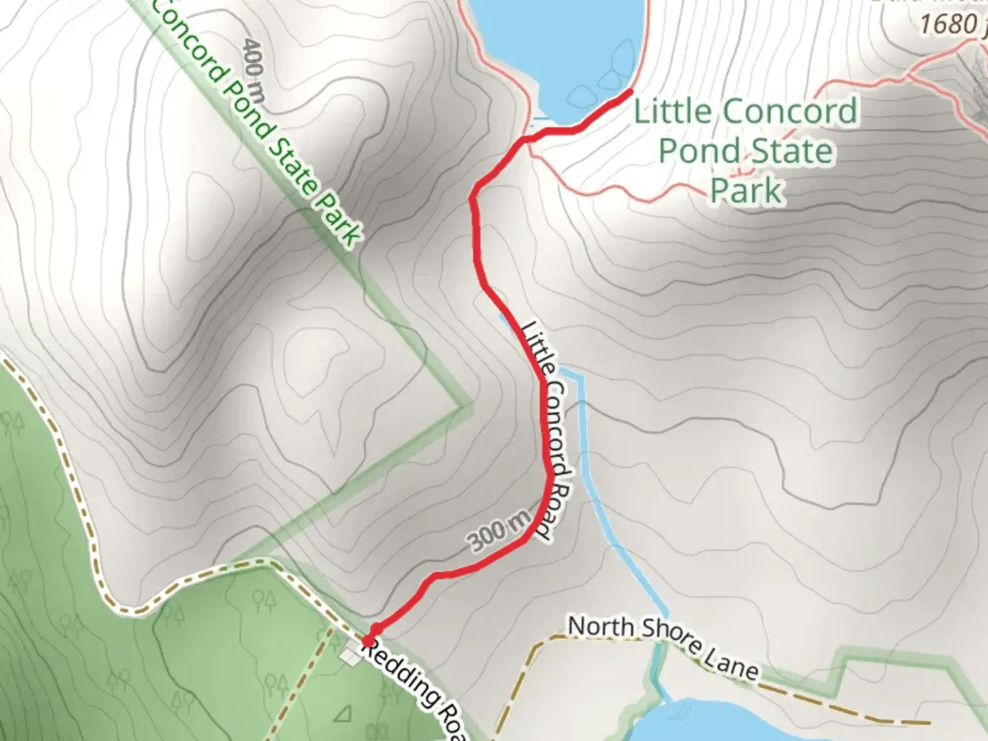 An image depicting the trail Little Concord Pond Trail and its surrounding area.