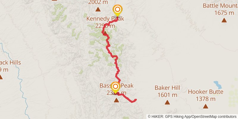 Kennedy Peak via East Divide Trail stage 5 Map