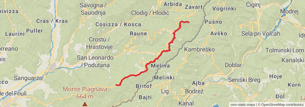 Alpe Adria Walk stage 32 Map
