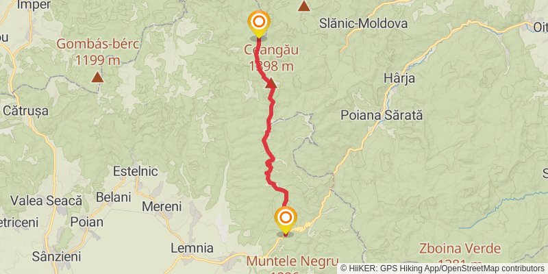 Trans Carpathian Hike stage 83 Map