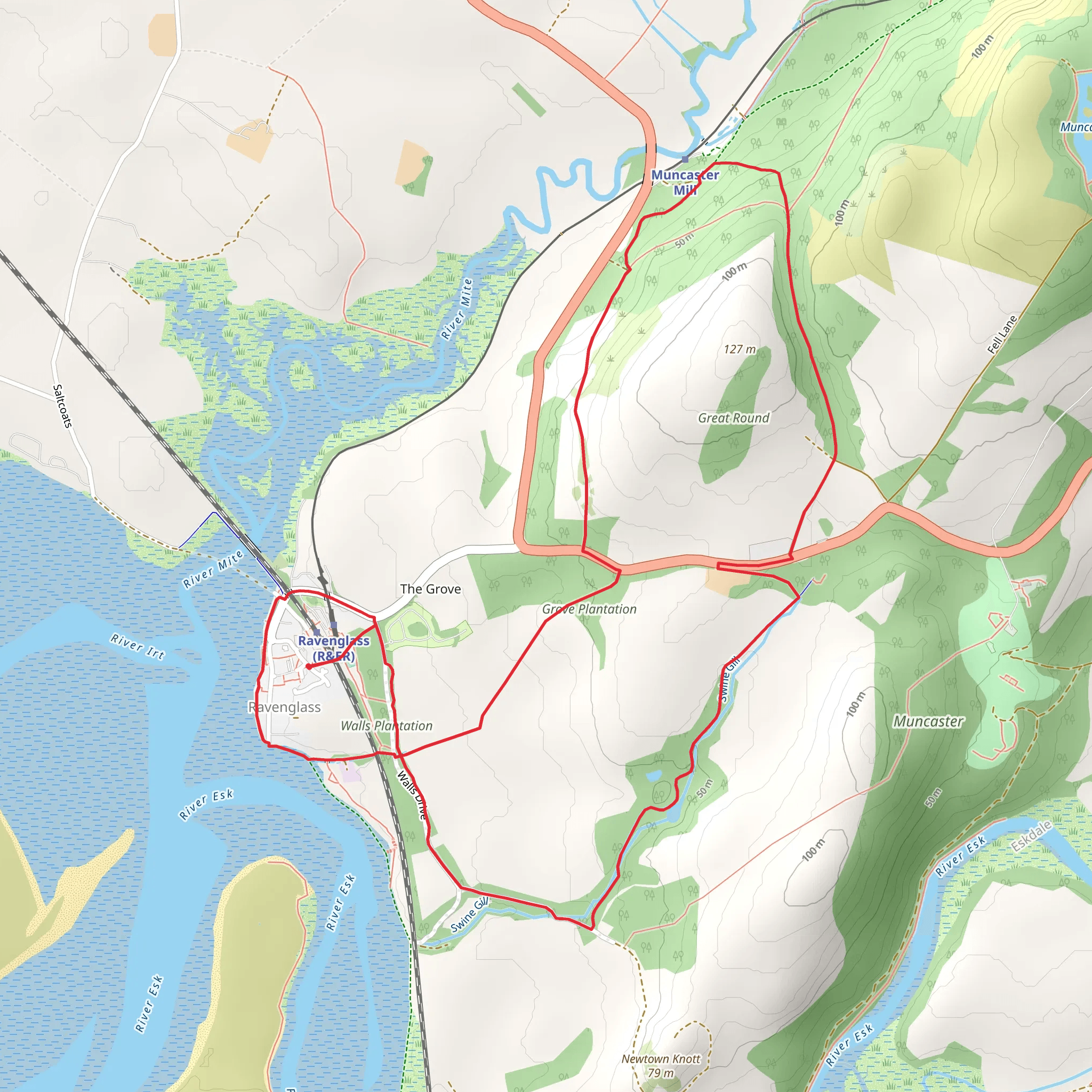 Ravenglass and Muncaster Mill mobile static map