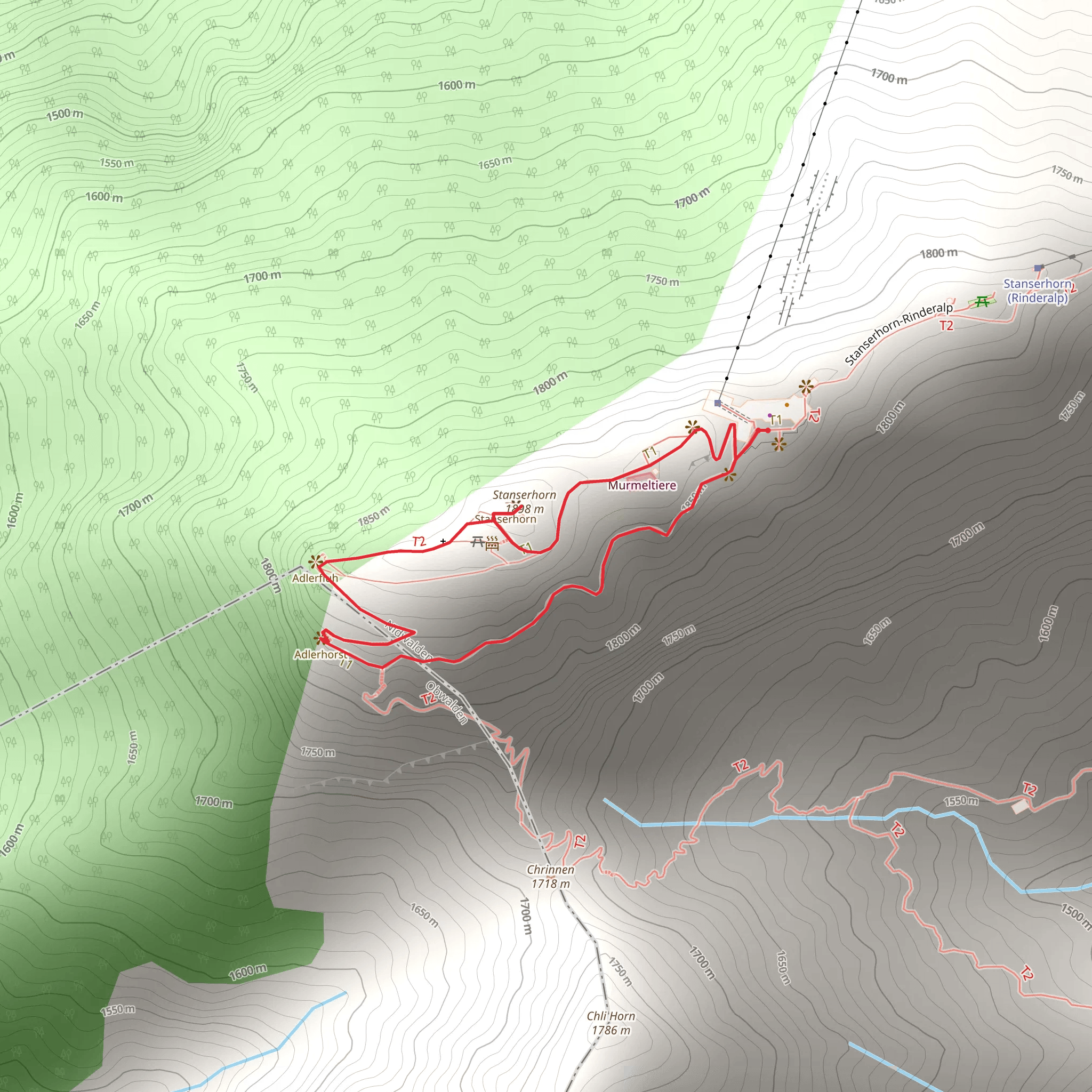 Circling the summit – Stanserhorn mobile static map