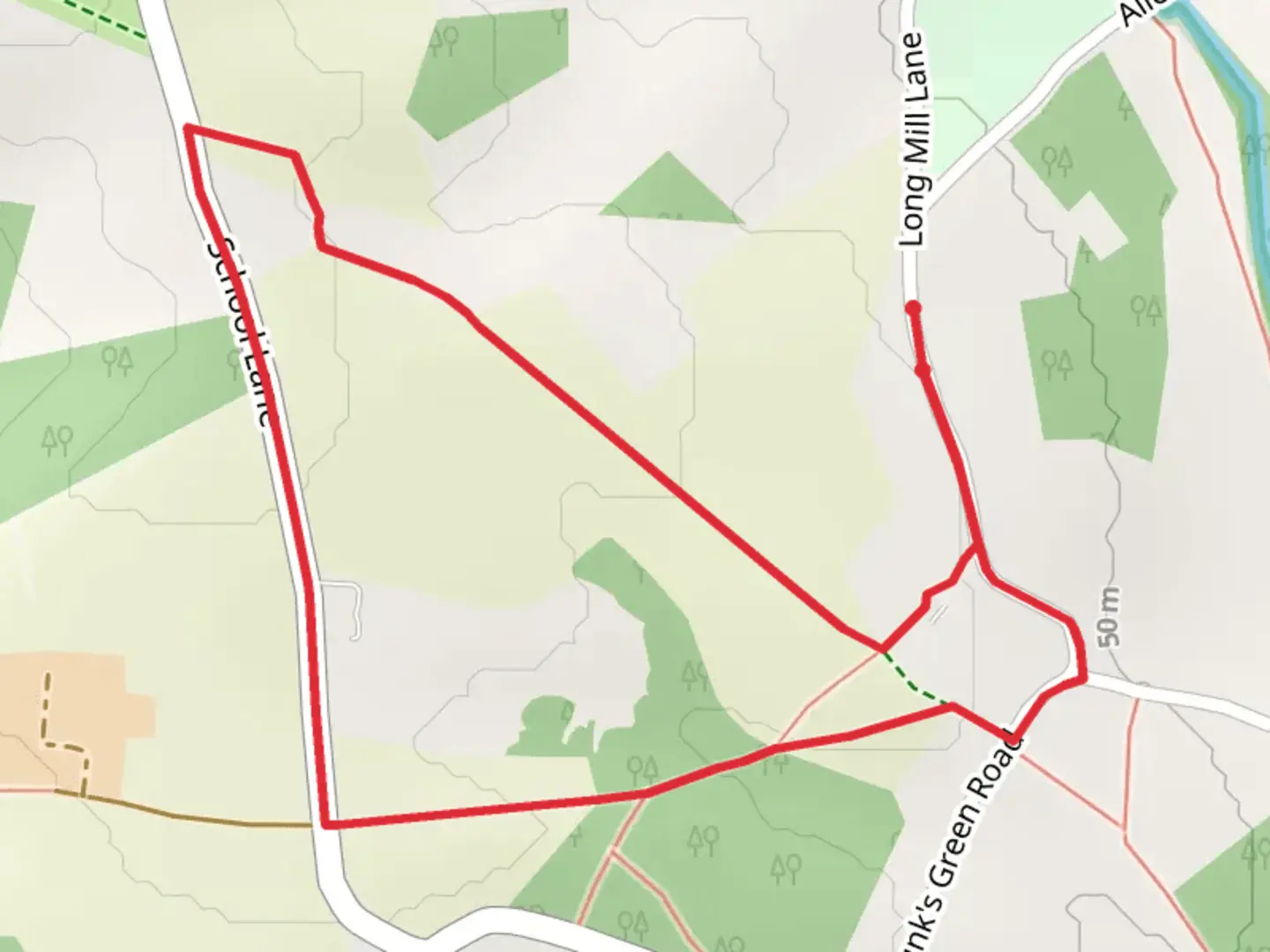 An image depicting the trail Dunk's Green Loop and its surrounding area.