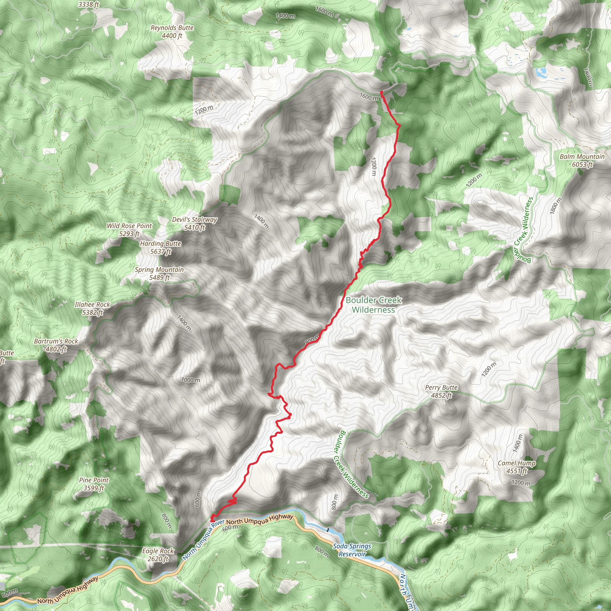 Boulder Creek Trail mobile static map