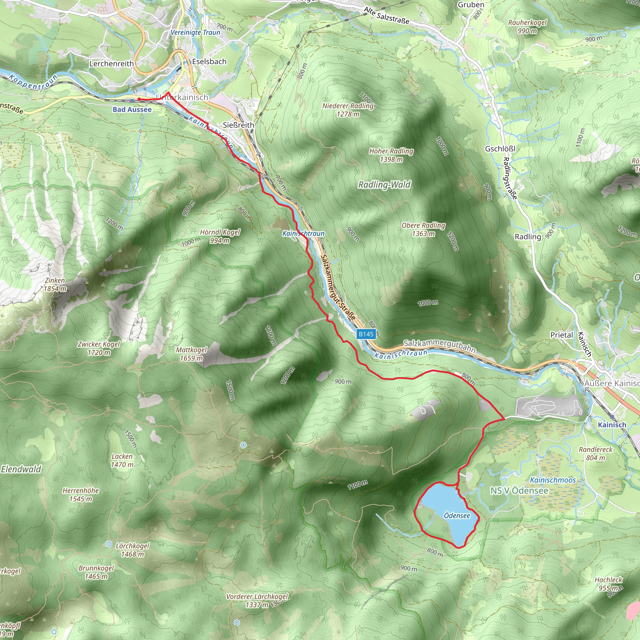 Bad Aussee to Ödensee mobile static map
