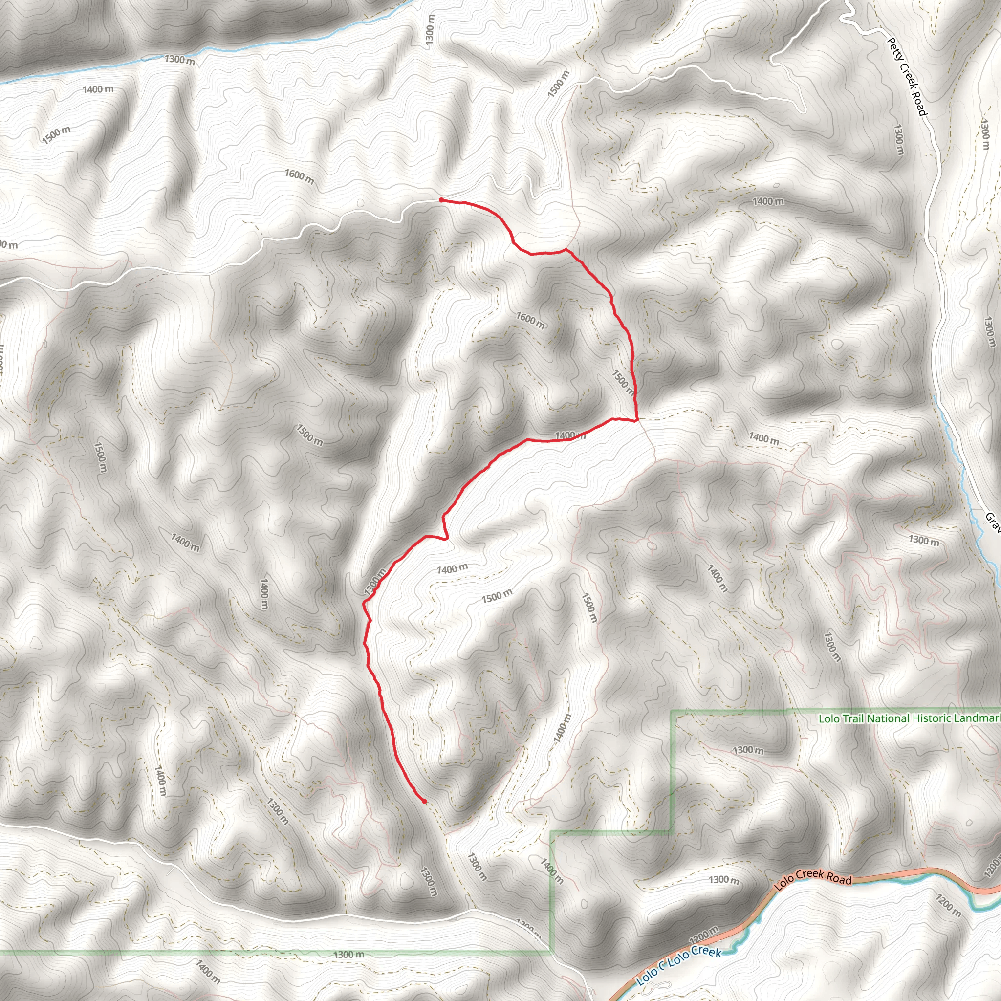 North Fork Howard Creek Trail mobile static map