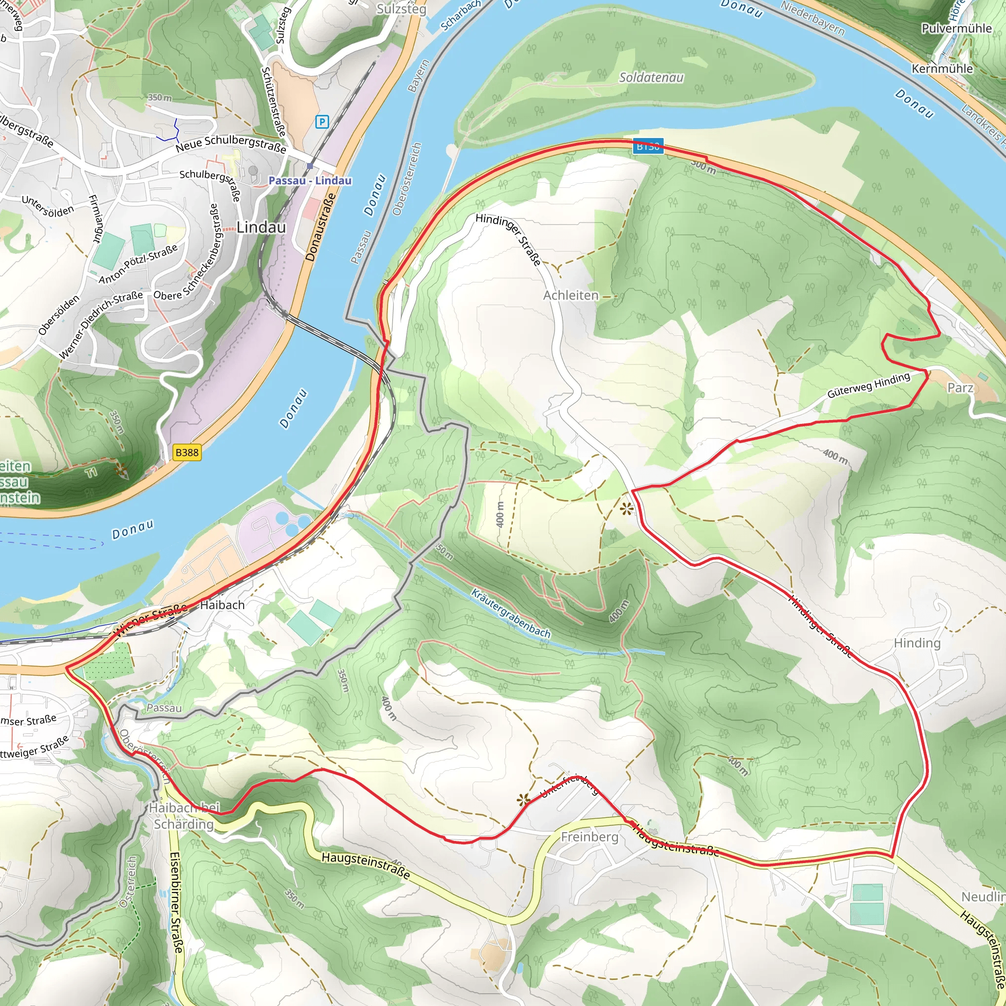 Freinberg-Achleiten-Innstadt Loop Path mobile static map