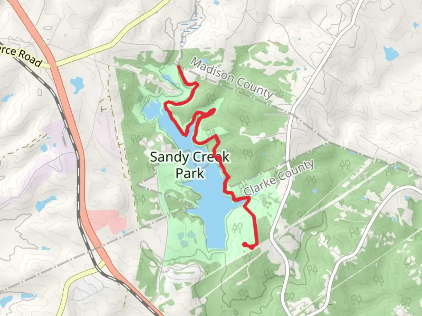An image depicting the trail Lake Chapman via Lakeside Trail and its surrounding area.