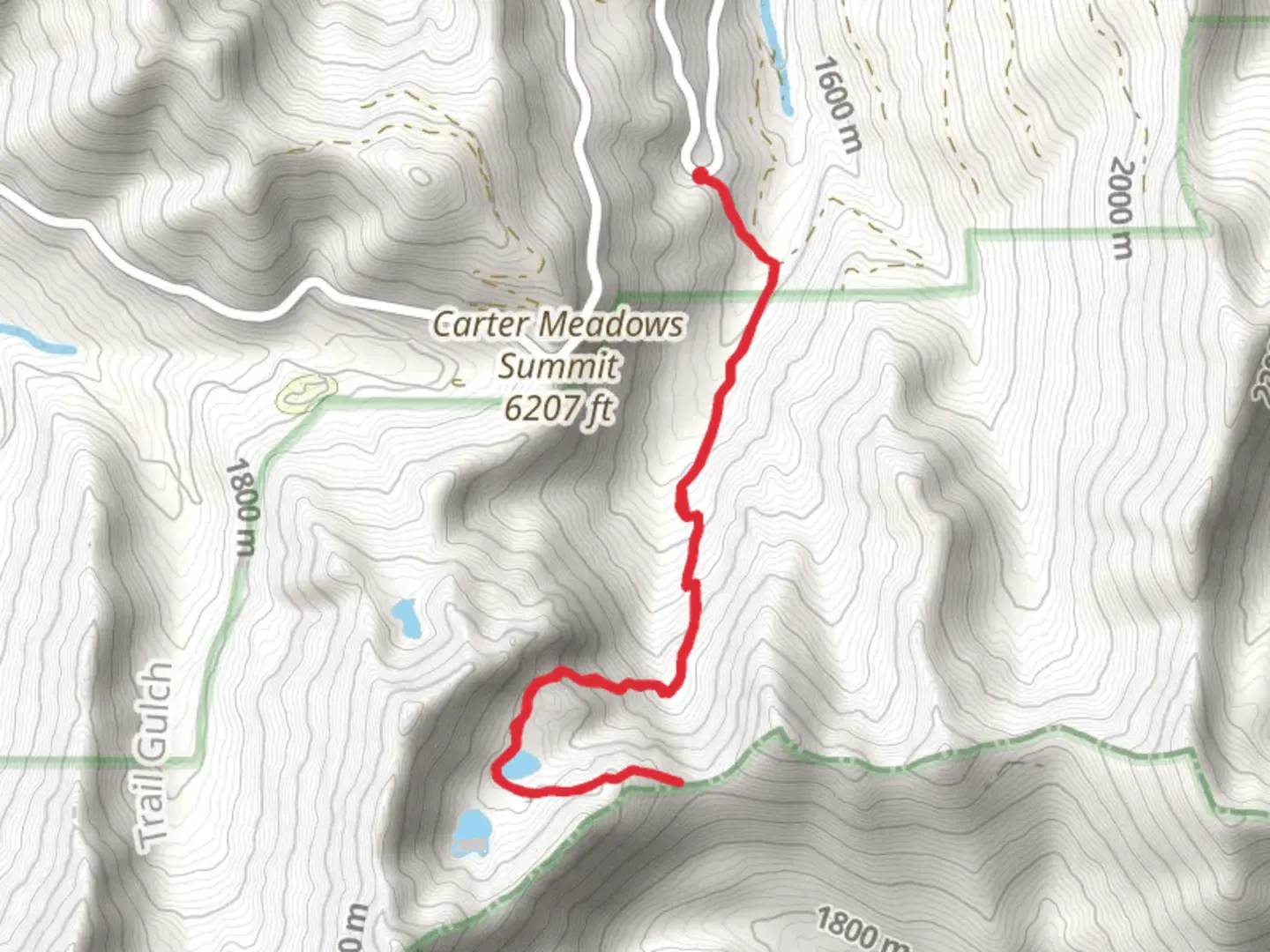 An image depicting the trail South Fork Lakes Trail and its surrounding area.