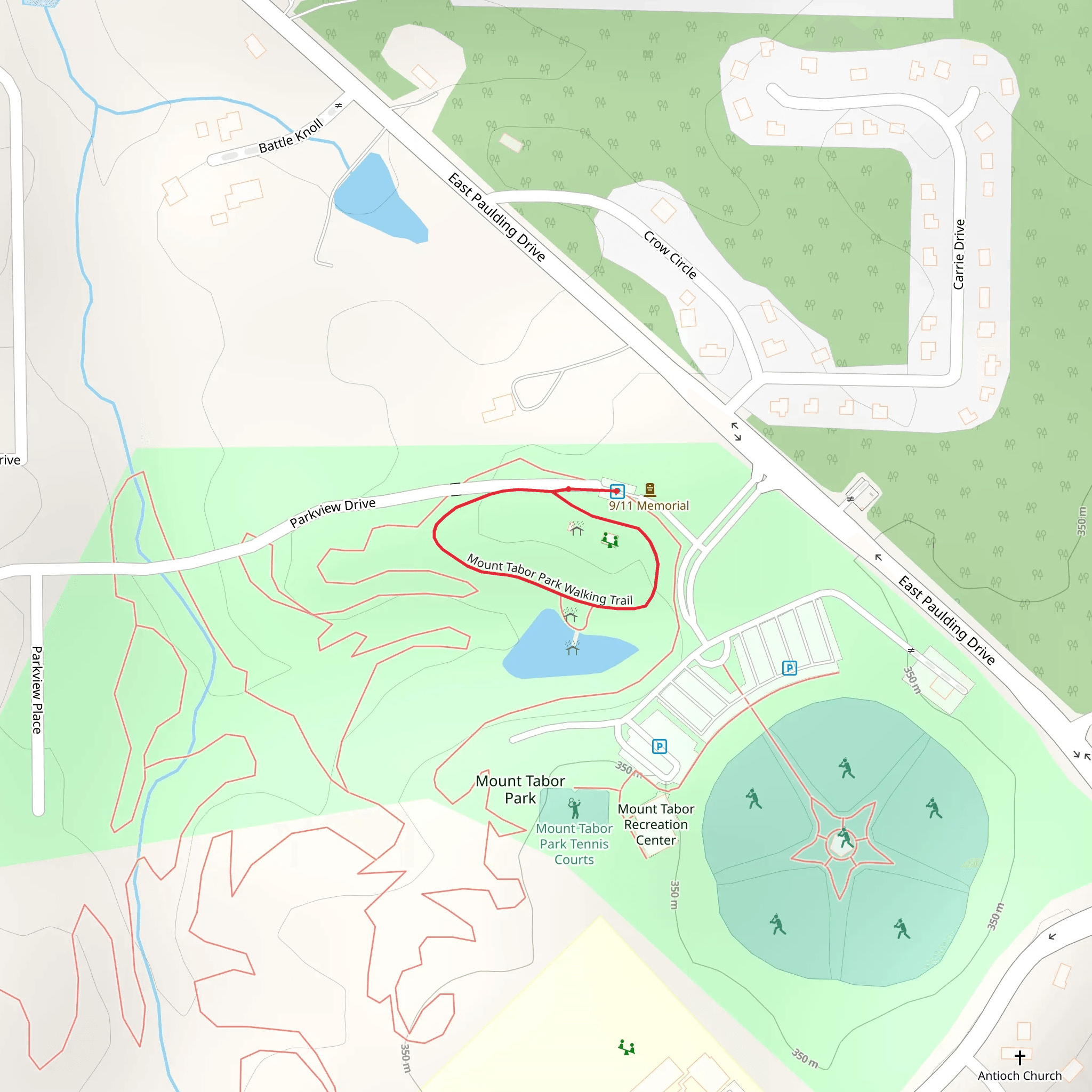 Mount Tabor Park Walking Loop Trail mobile static map
