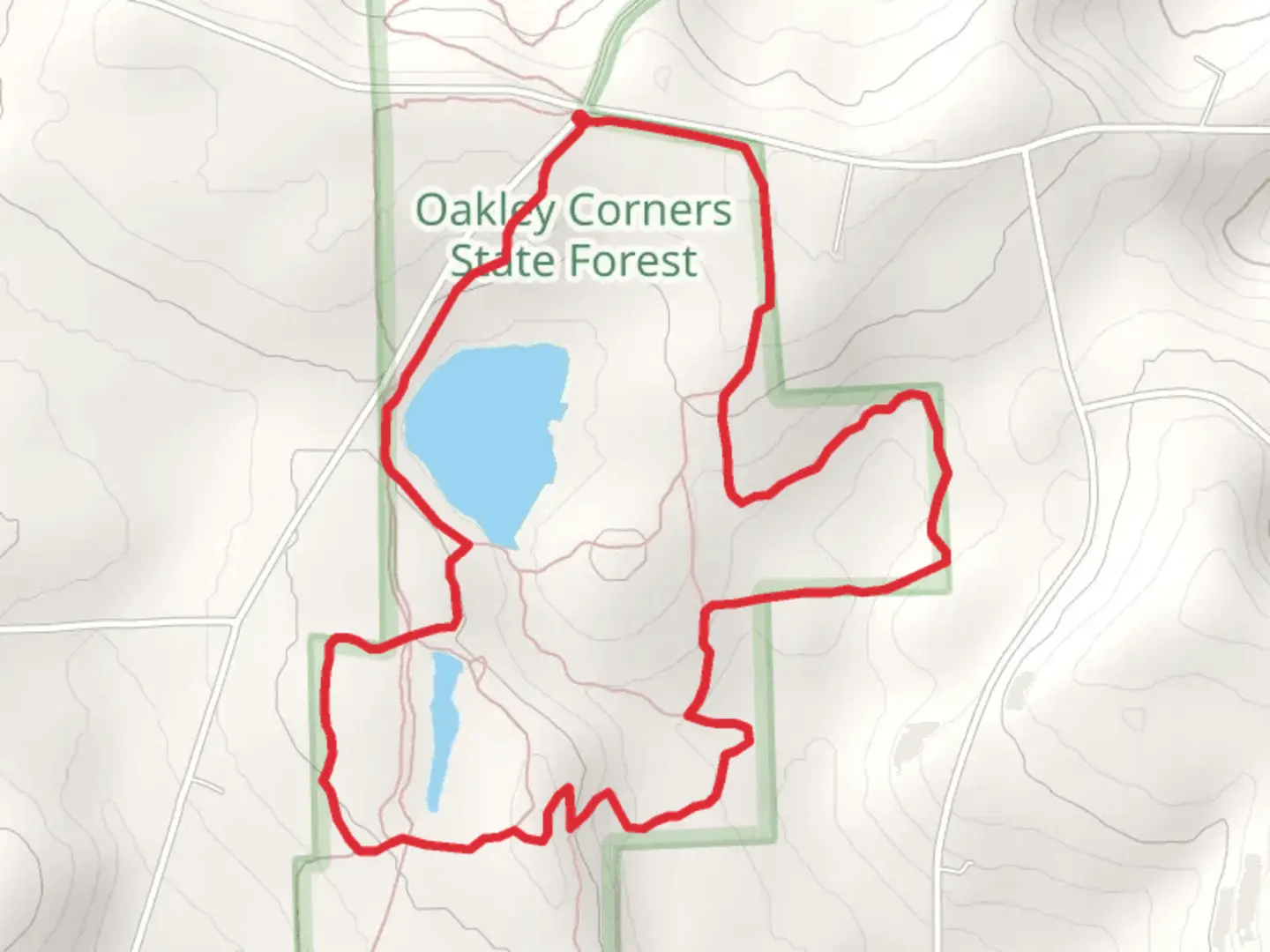 An image depicting the trail Oakley Corners Loop Trail and its surrounding area.