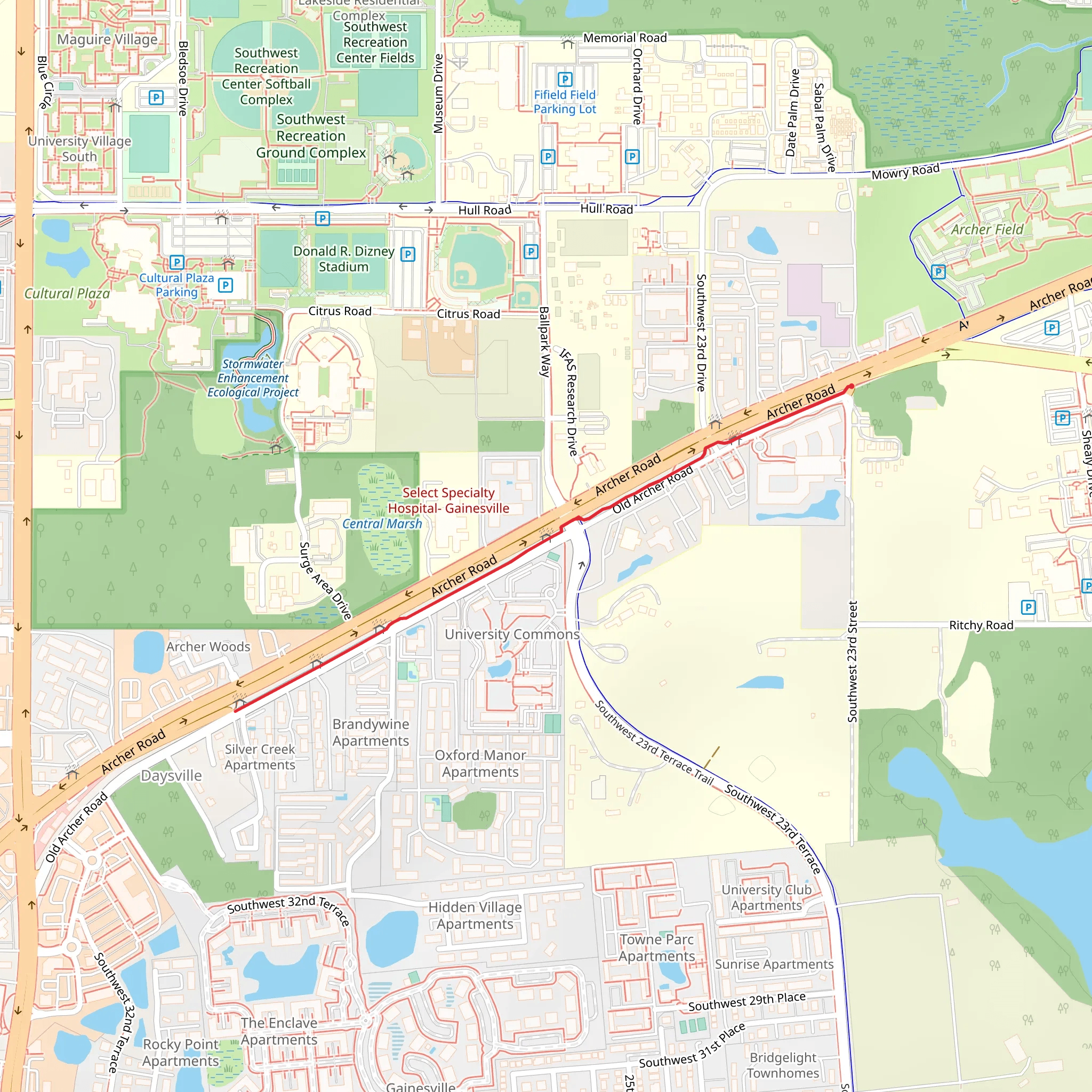 Old Archer Road Trail mobile static map