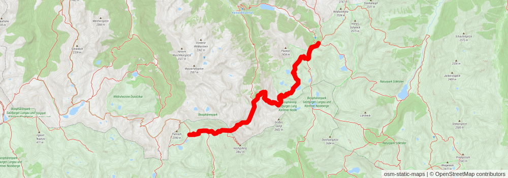 Schladminger Tauern High Trail stage 3 Map
