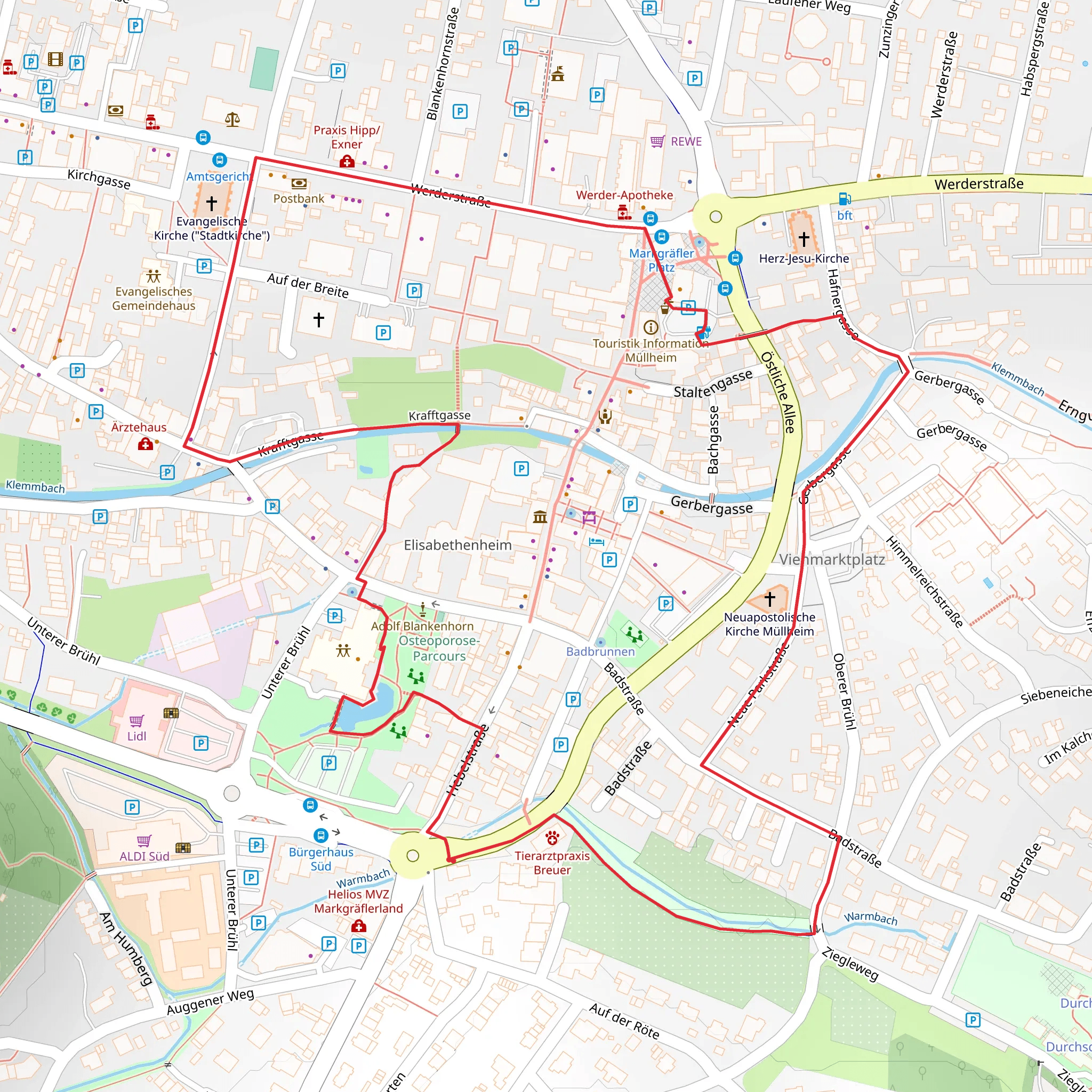 Blankenhornpark and Klemmbach Loop mobile static map