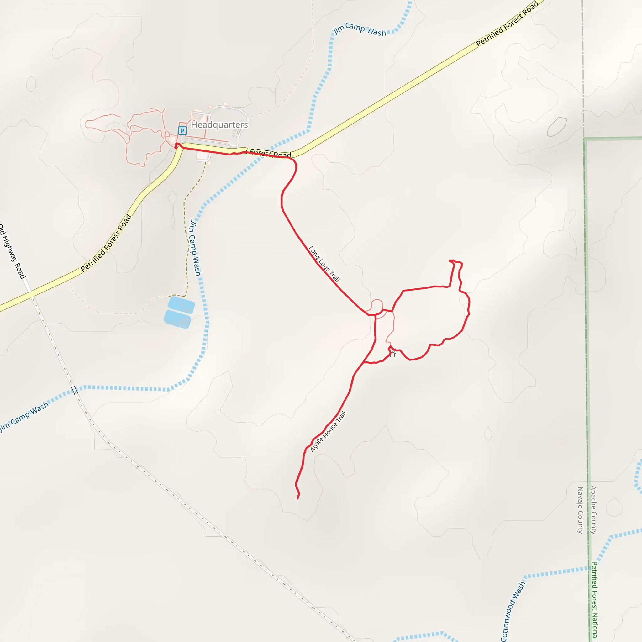 Long Logs and Agate House Loop Trail mobile static map