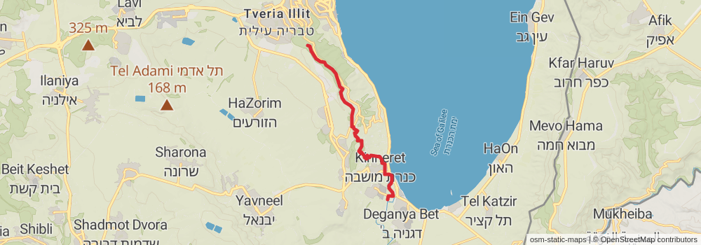 Israel National Trail stage 8 Map