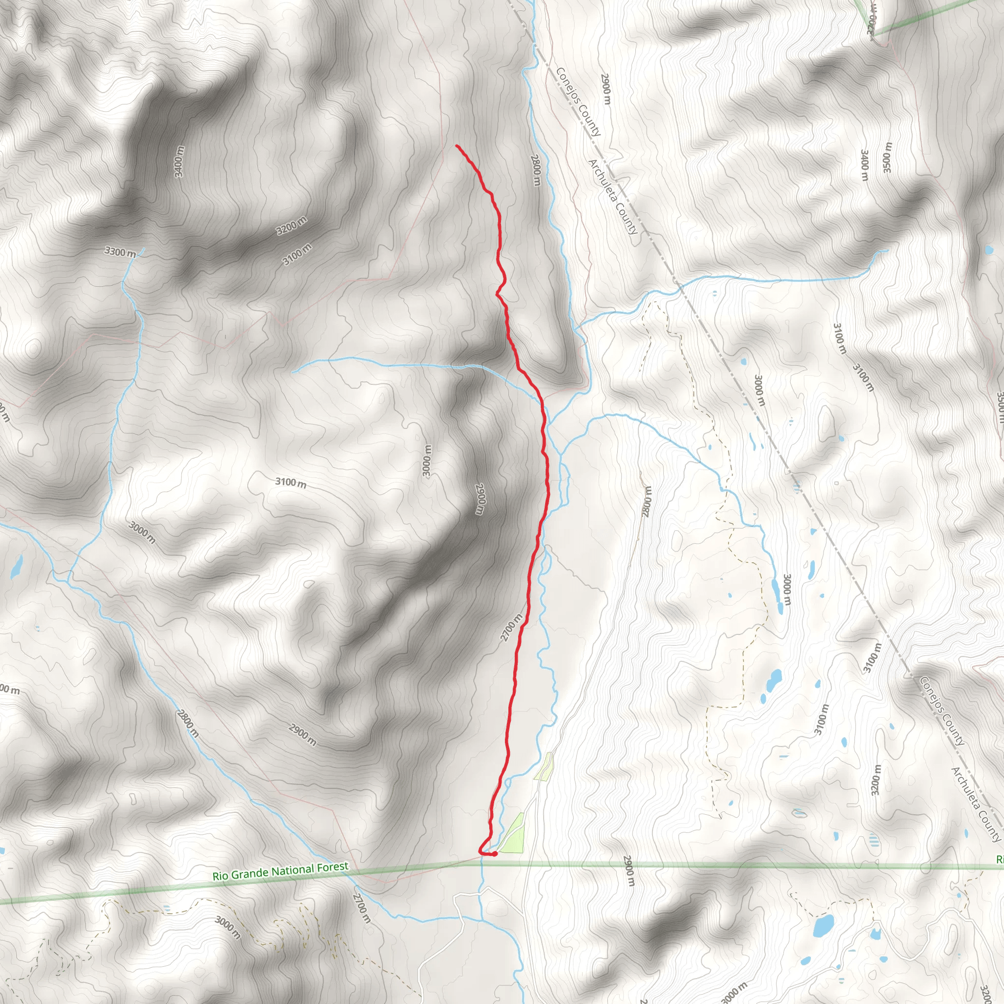 West Fork Rio Chama Trail via Chama River Trail mobile static map