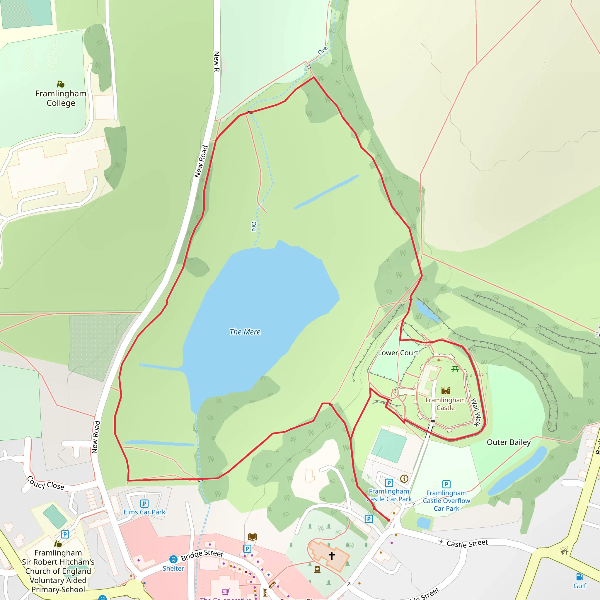 Framlingham Castle mobile static map