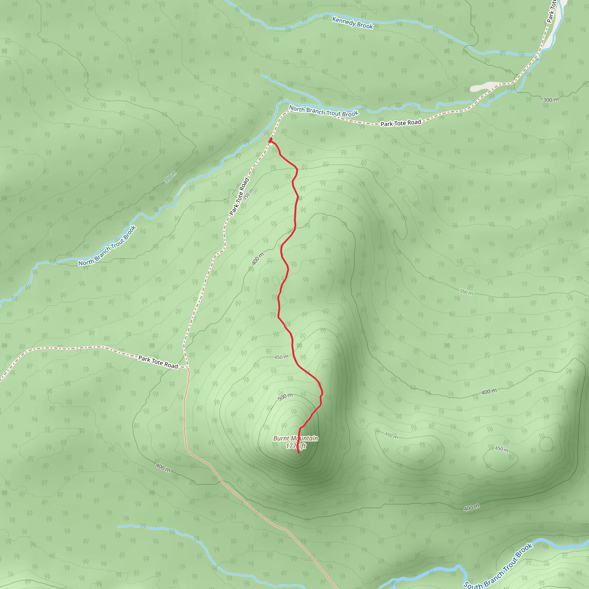 Burnt Mountain Trail mobile static map