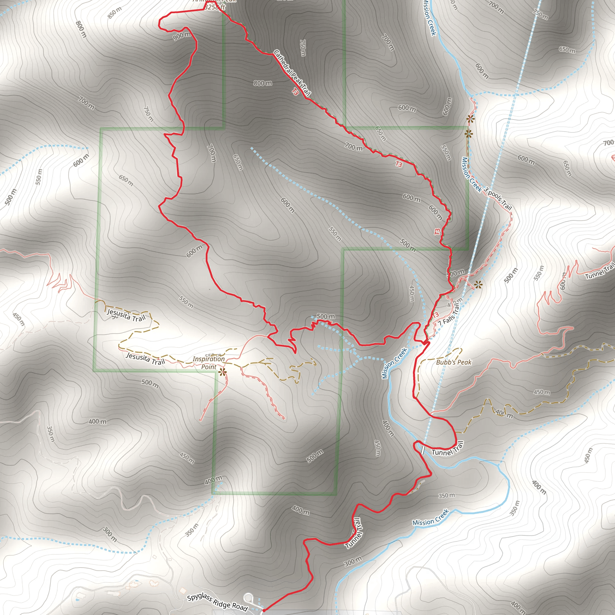 Arlington Peak Loop via Tunnel Trail mobile static map