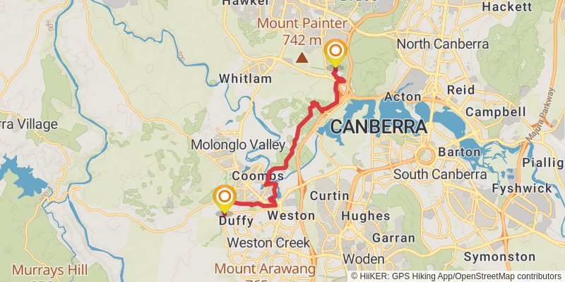 Canberra Centenary Trail stage 5 Map