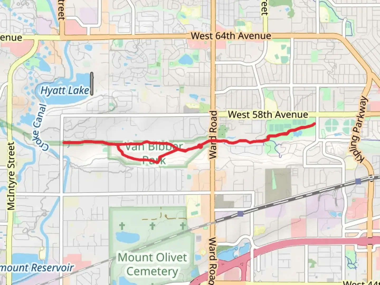 An image depicting the trail Van Bibber Creek Trail Loop and its surrounding area.