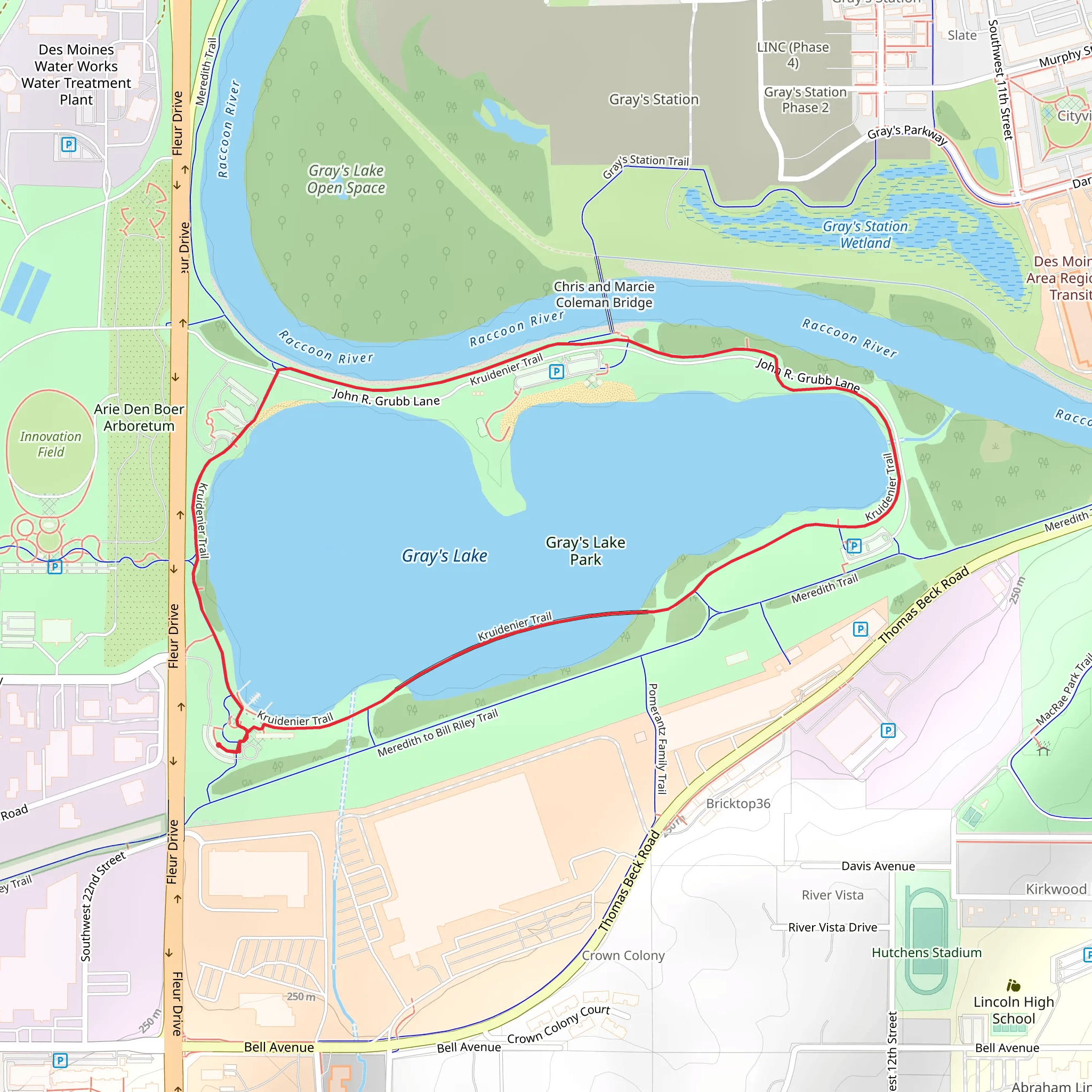 Gray's Lake Loop mobile static map