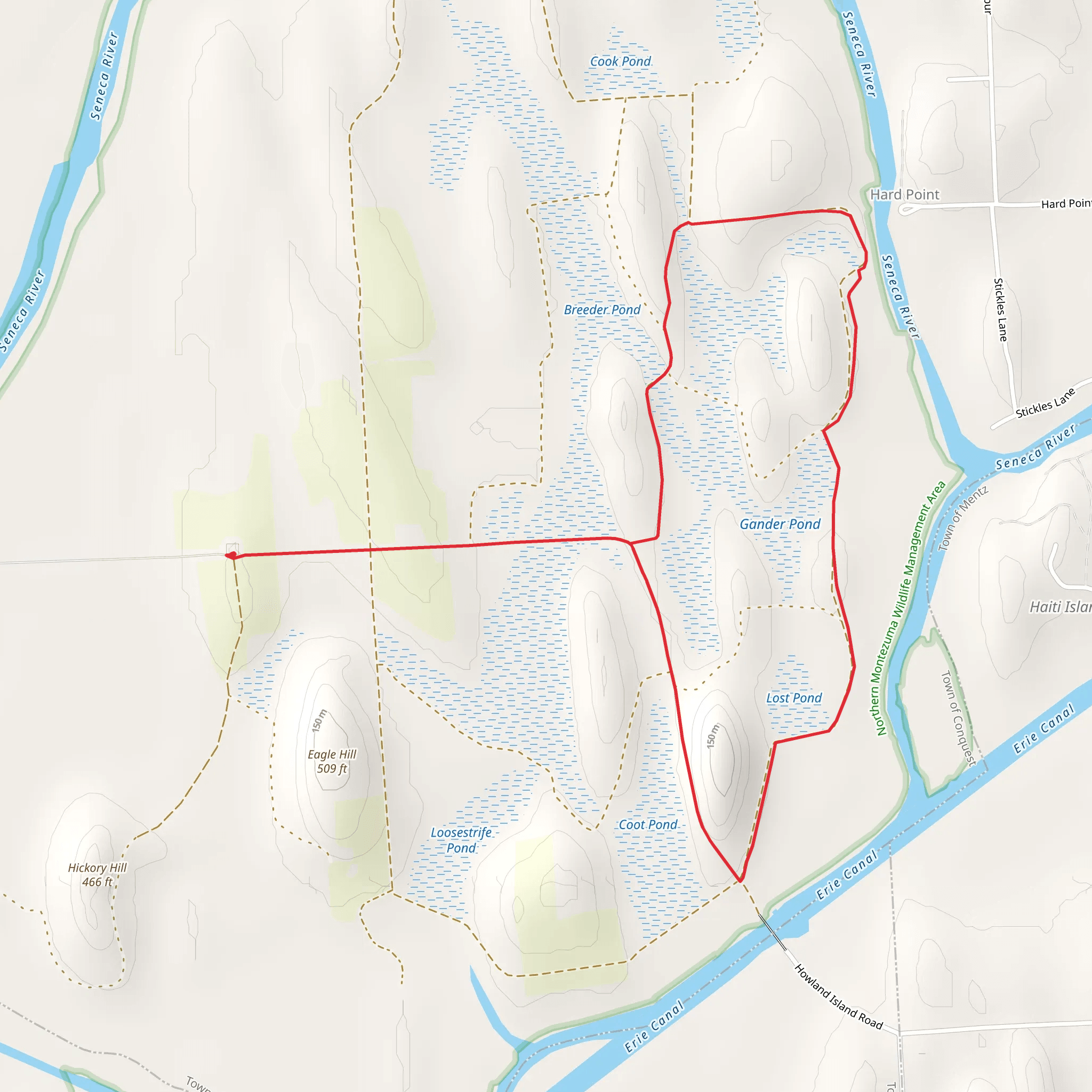 Howland to Seneca River Loop Trail mobile static map