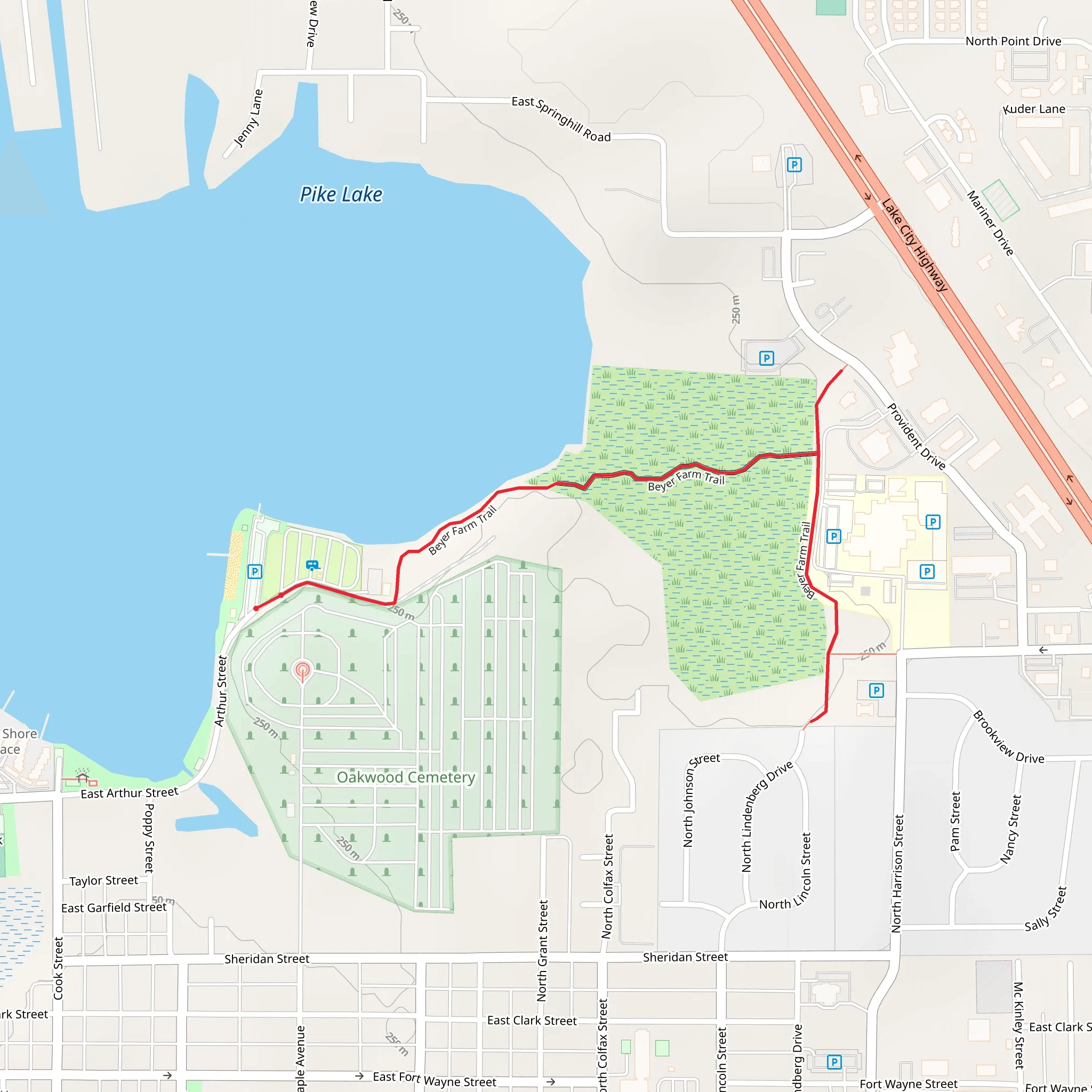 Beyer Farm Trail mobile static map