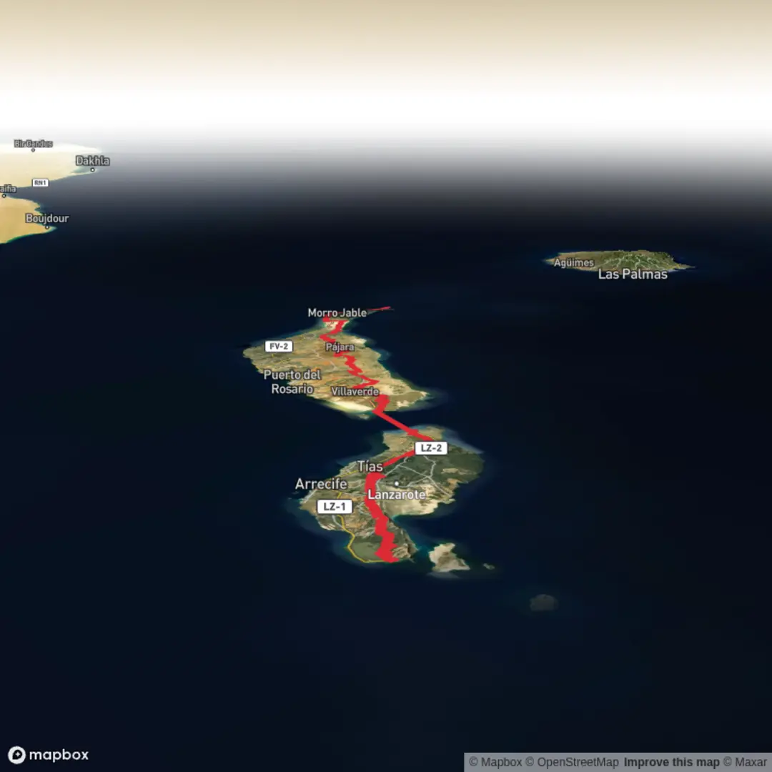 An image depicting the trail GR 131 Fuerteventura and its surrounding area.