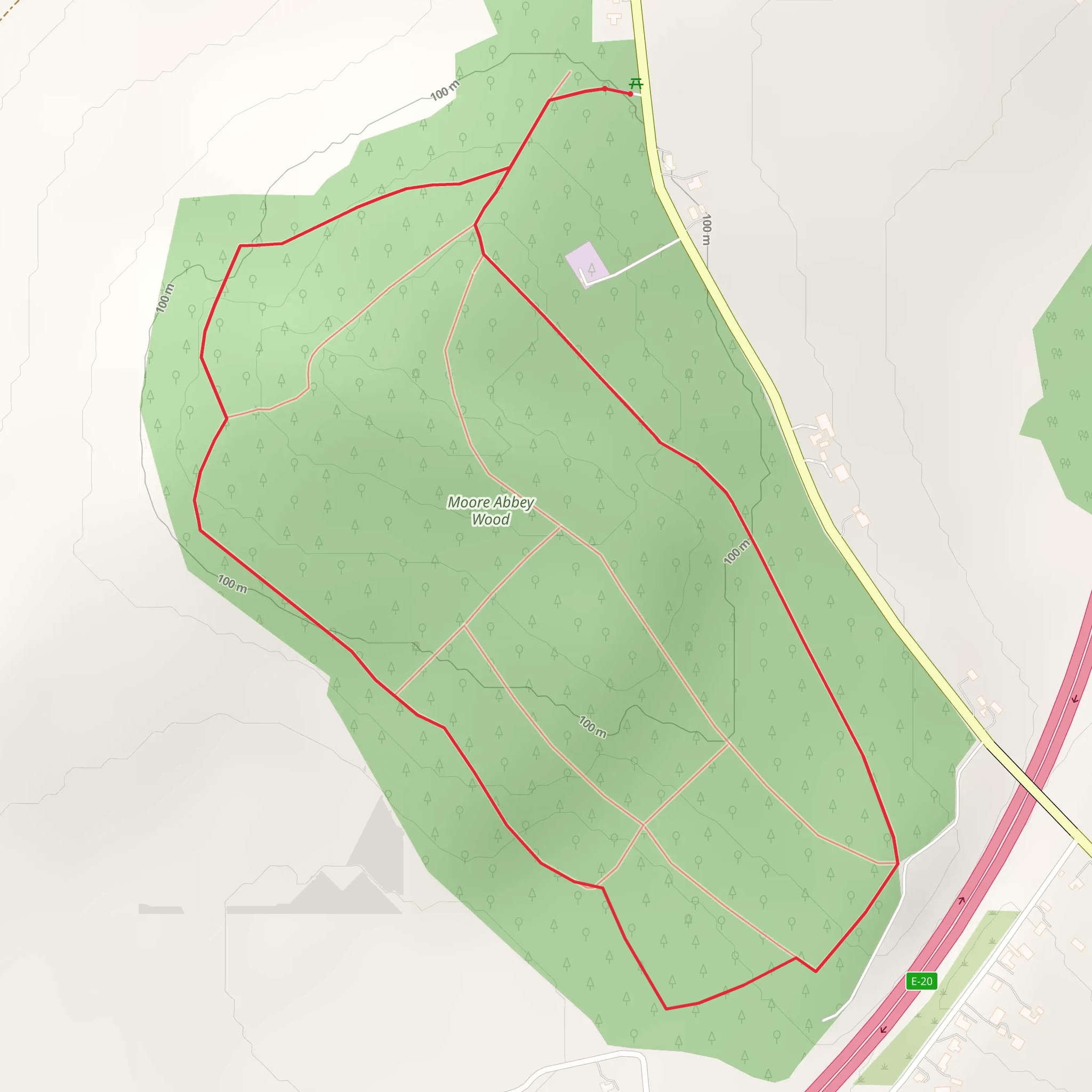 Moore Abbey Woods - Count John McCormack Way mobile static map
