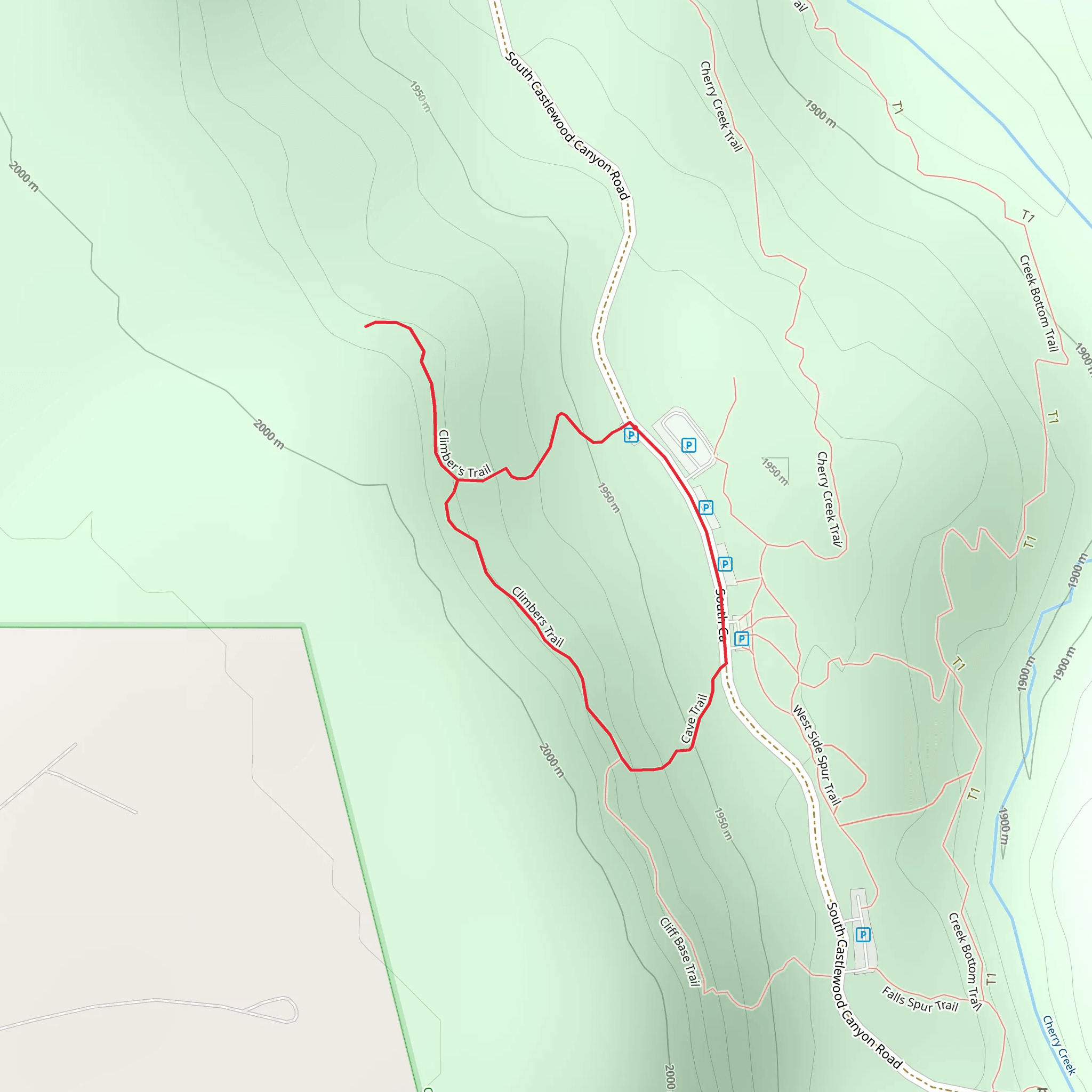 Climber's Loop Trail mobile static map