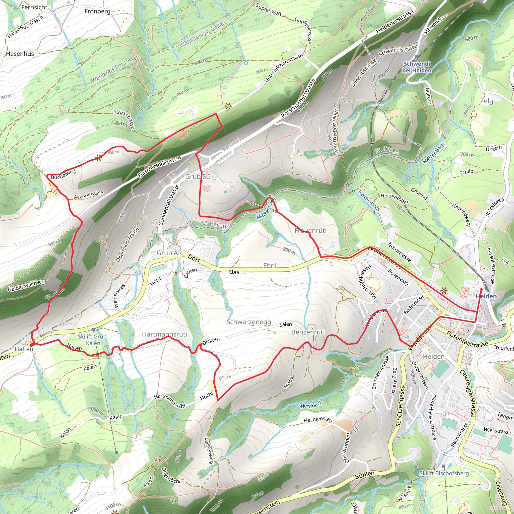 Heiden – Fünfländerblick – Halten mobile static map