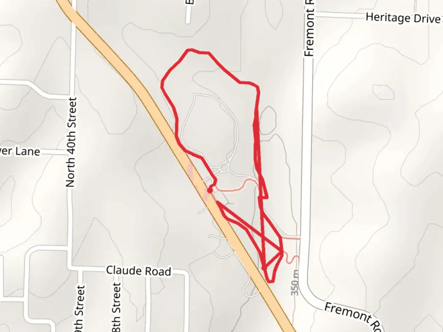 An image depicting the trail Ozark Loop and its surrounding area.