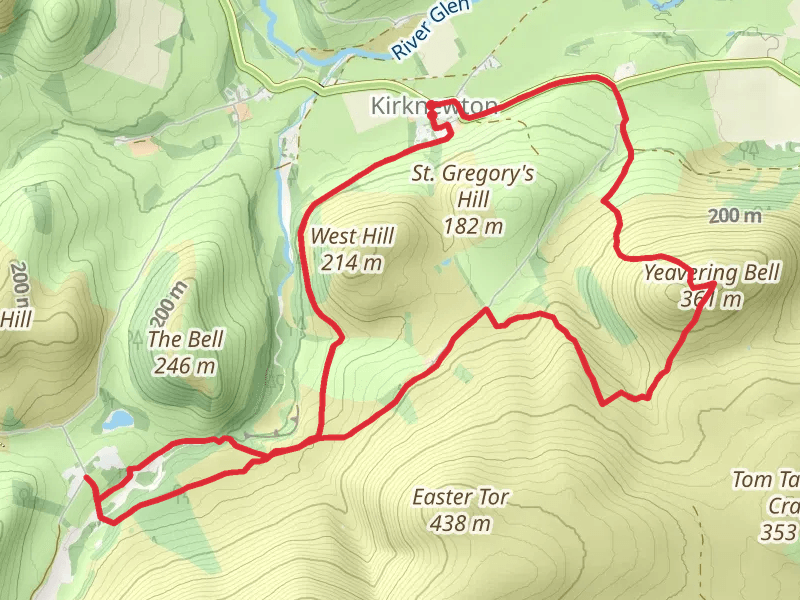 Kirknewton - Hethpool Linn and Yeavering Bell mobile static map