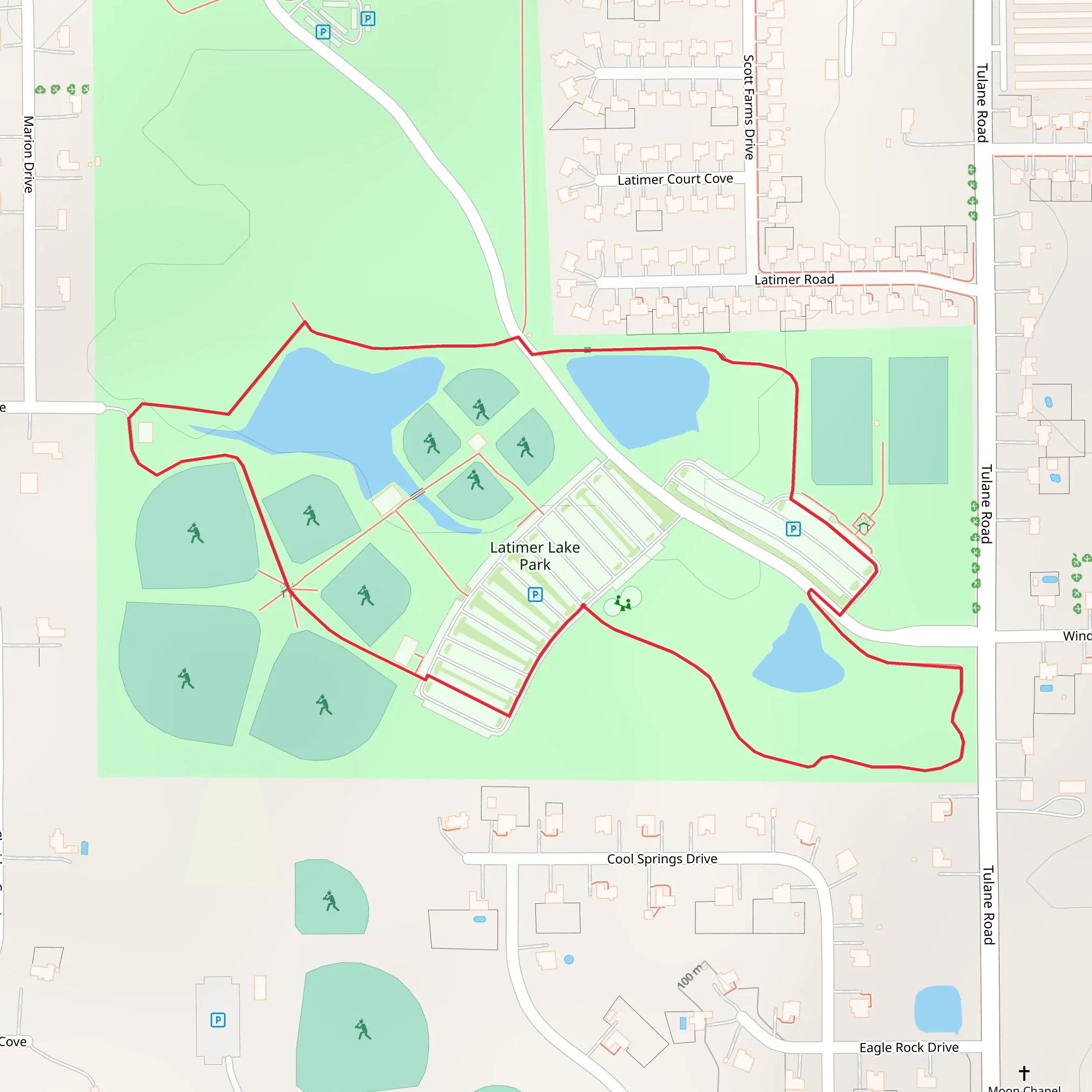 Latimer Lake Park Loop mobile static map