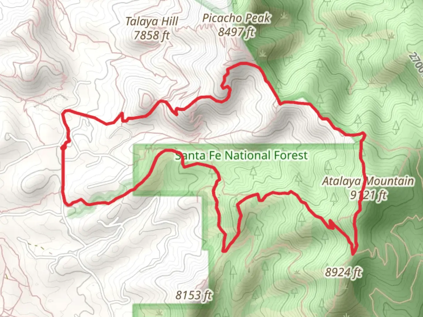 An image depicting the trail Atalaya Mountain Loop Trail and its surrounding area.