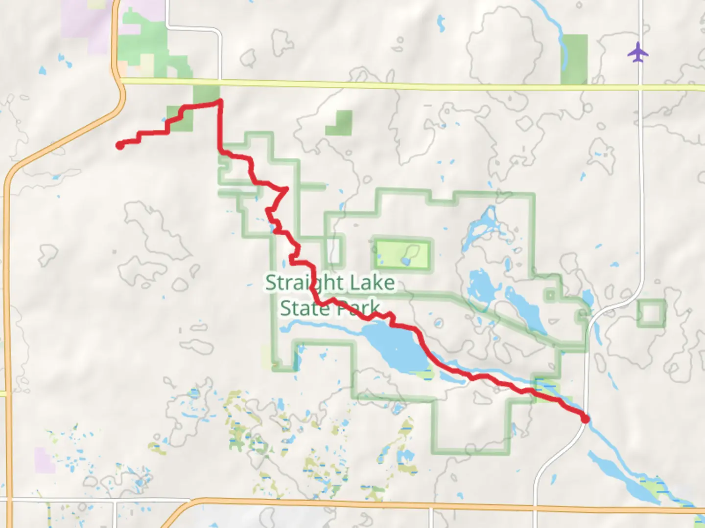 An image depicting the trail Straight Lake via IAN and its surrounding area.