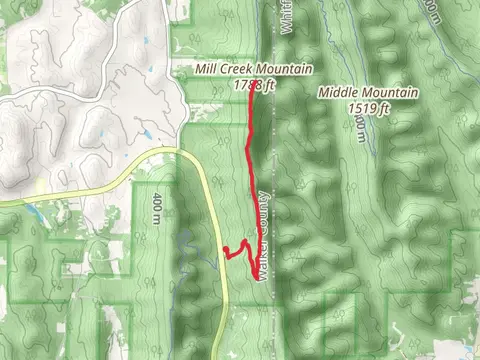 Mill Creek Mountain via Pinhoti Trail