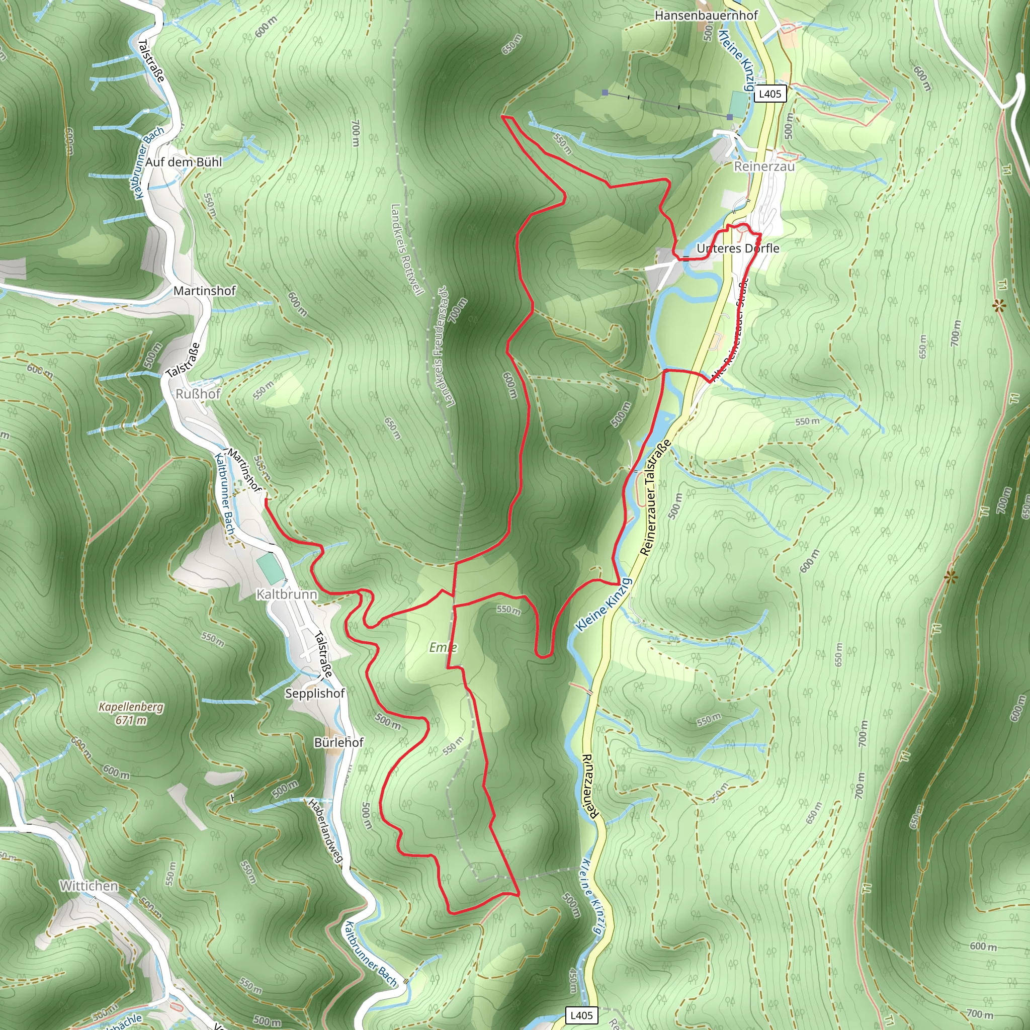 Hanselesbauer, Huhner and Hummelberg Loop mobile static map