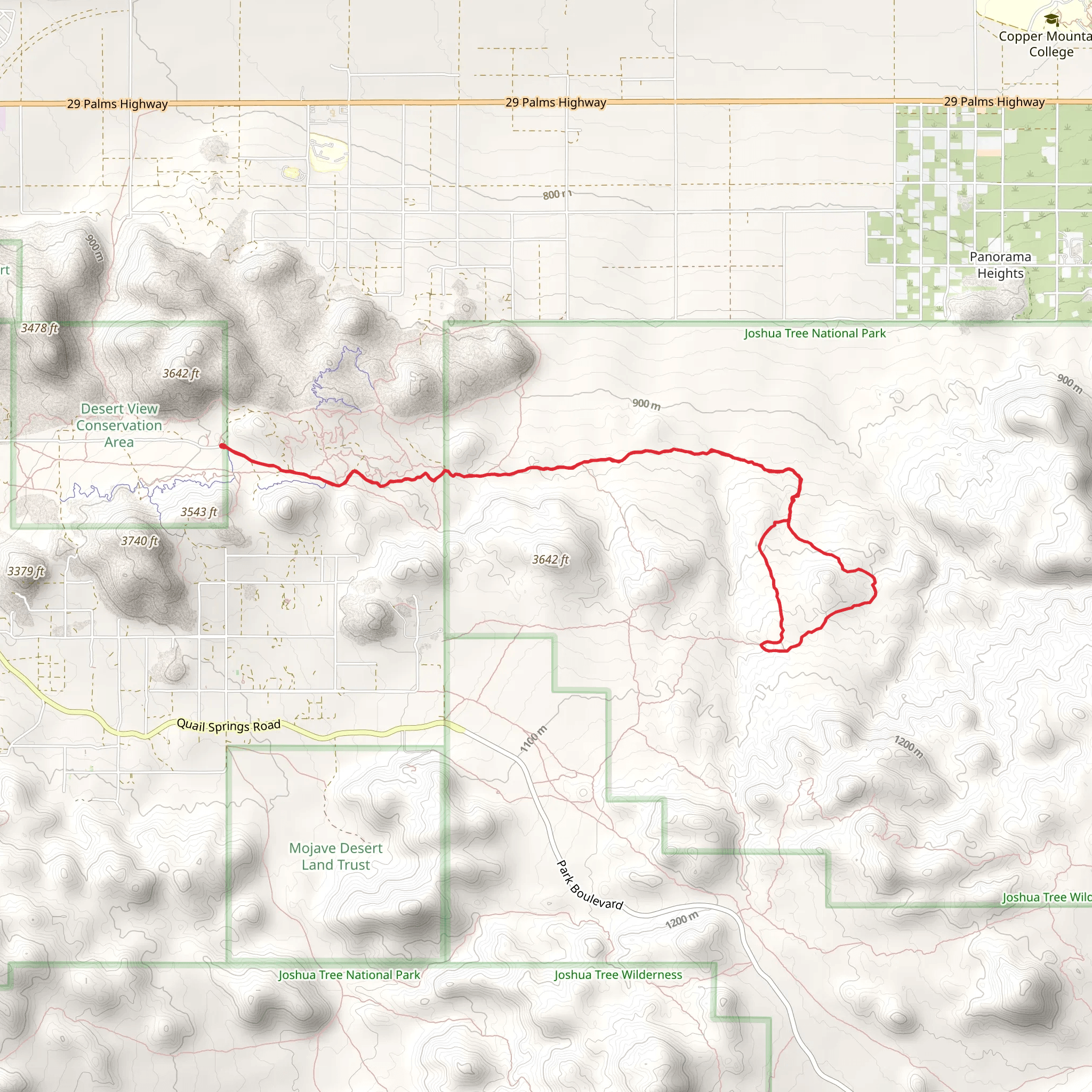 Rocky View Loop via Burro Trail mobile static map