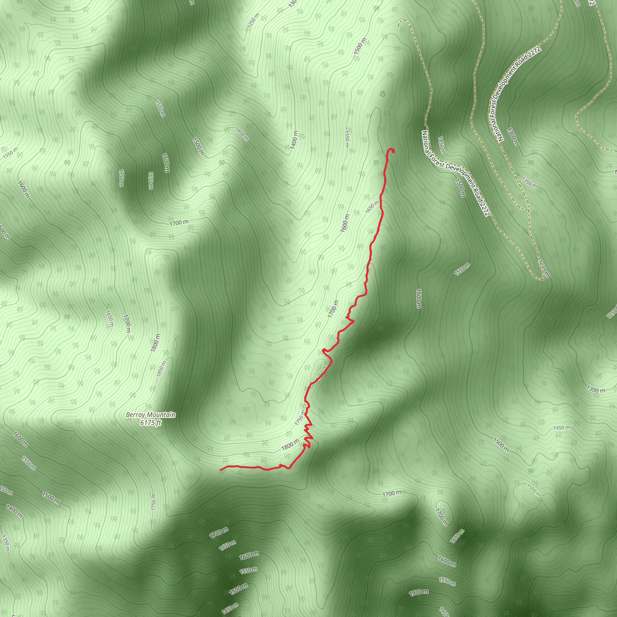 Berray Mountain West Trail mobile static map