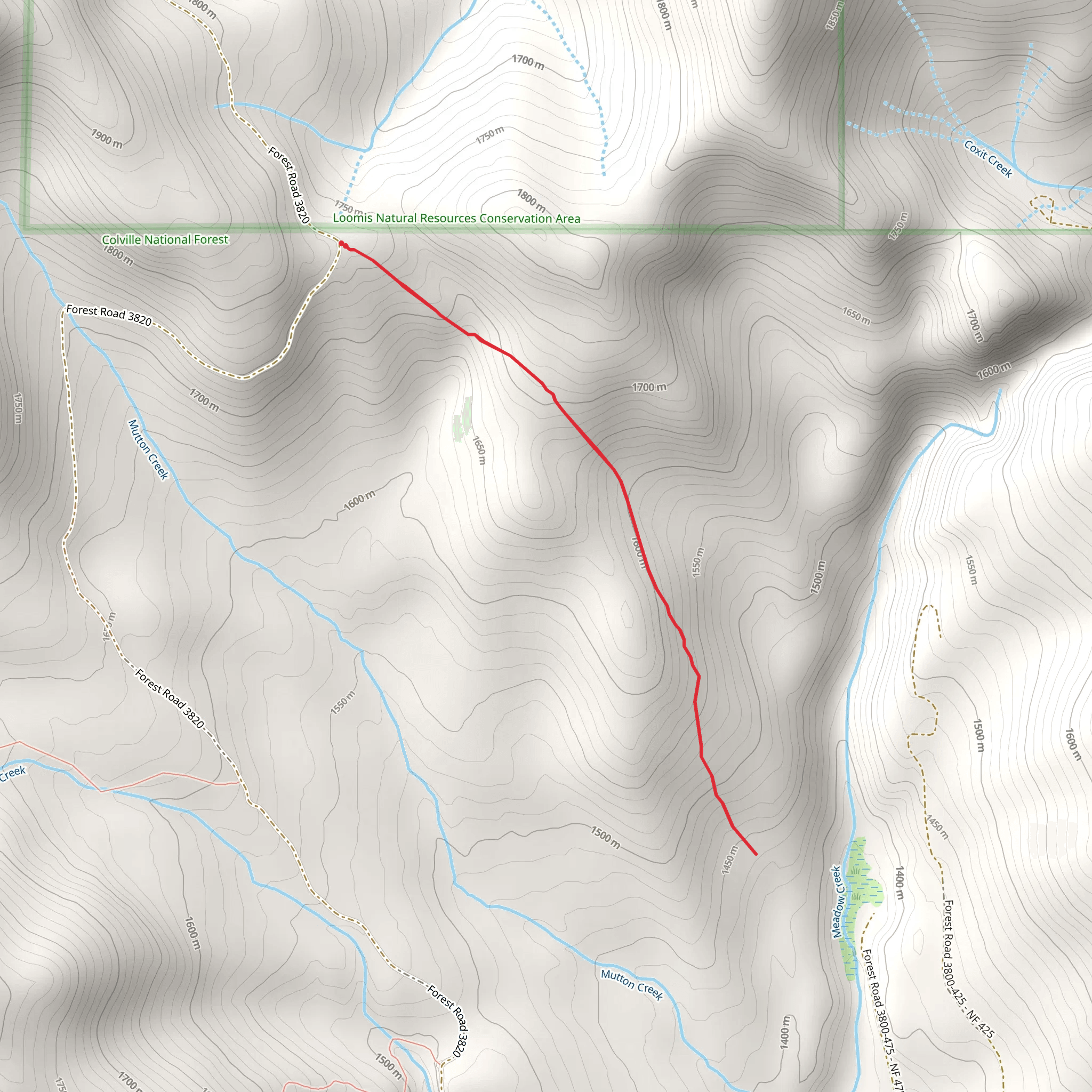 Mutton Ridge Trail mobile static map