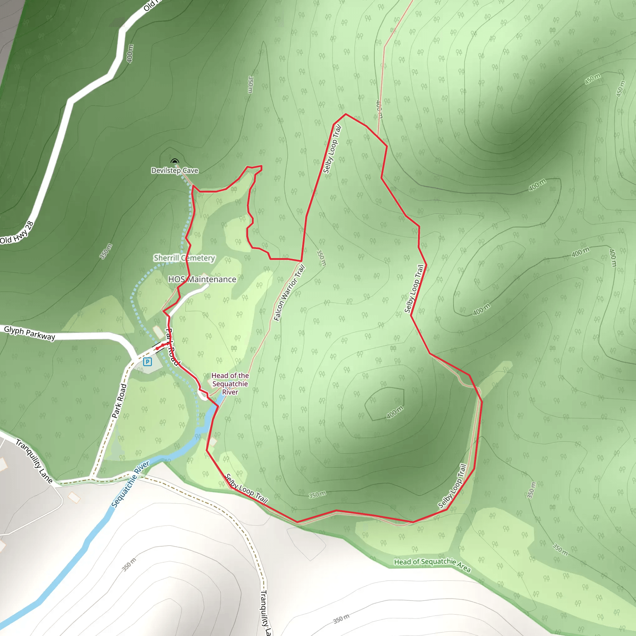 Selby Loop Trail mobile static map